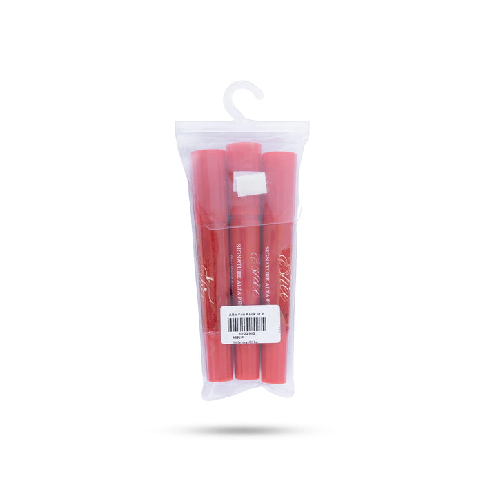 Liquid Alta Pen - 3 Pcs | Red Alta Marker / Hand & Feet Mehandi Alta for Bharatanatyam & Kuchipudi