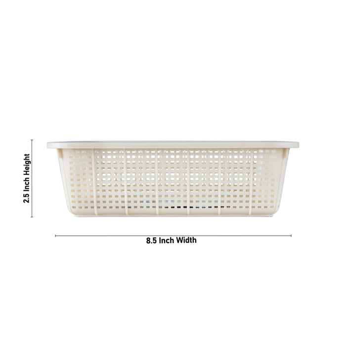 Storage Basket - 2.5 x 8.5 Inches | Fruits Basket/ Plastic Basket/ Scottish Basket/ Kitchen Basket for Home