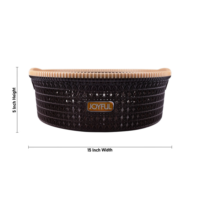 Kitchen Basket - 5 x 15 Inches | Round Shape Storage Basket/ Plastic Basket/ Marriott Basket for Home