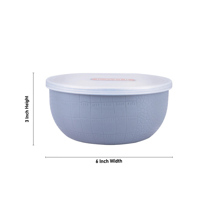 Stainless Steel Bowl with Plastic Lid - 3 x 6 Inches | Stainless Steel Cup for Home - Kitchen