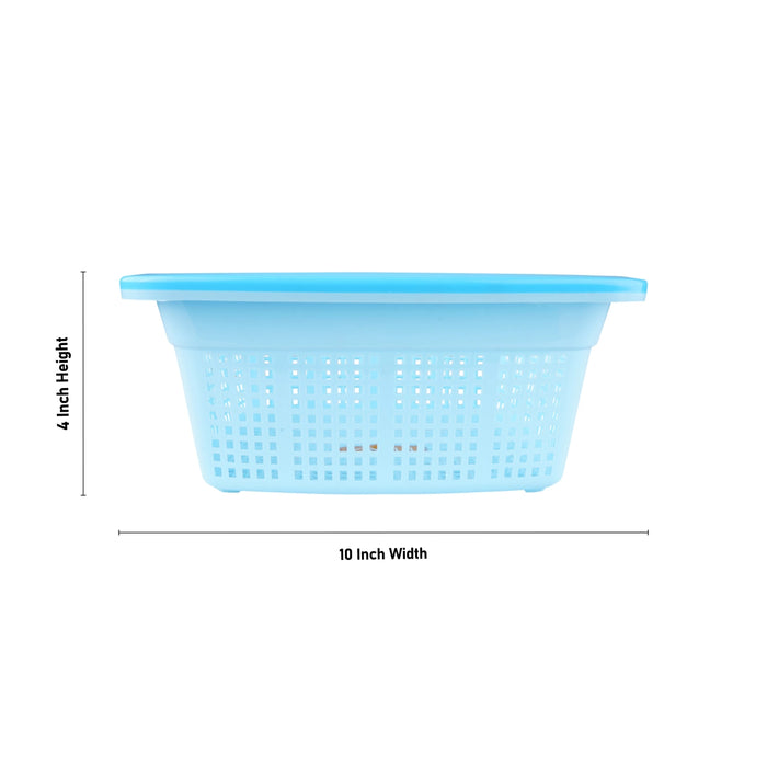 Kitchen Basket - 4 x 10 Inches | Square Shape Storage Basket/ Plastic Basket/ Vintage Square Basket for Home - Basket