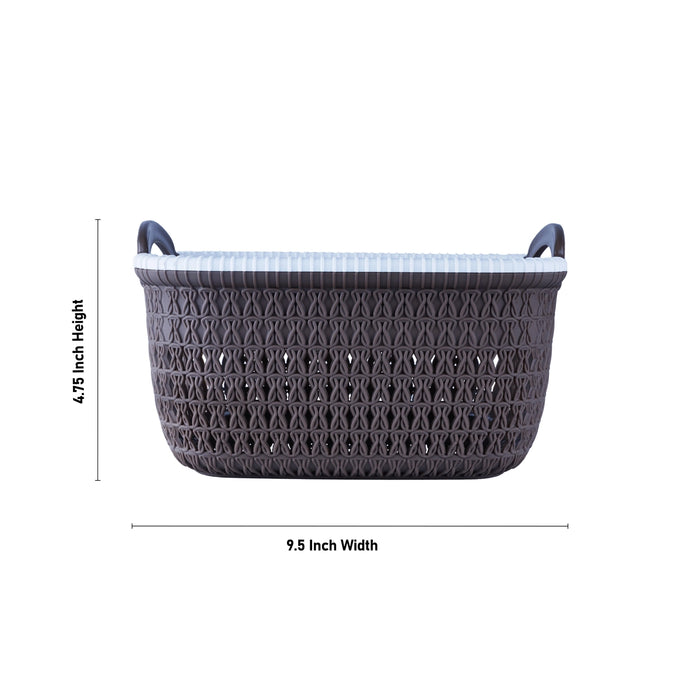 Kitchen Basket - 4.75 x 9.5 Inches | Rectangle Shape Storage Basket/ Plastic Basket/ Marriott Nano Basket for Home