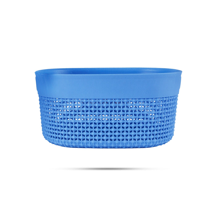 Kitchen Basket With Lid - 5 x 10 Inches | Oval Shape Storage Basket/ Plastic Basket/ Filo Basket for Home - Basket