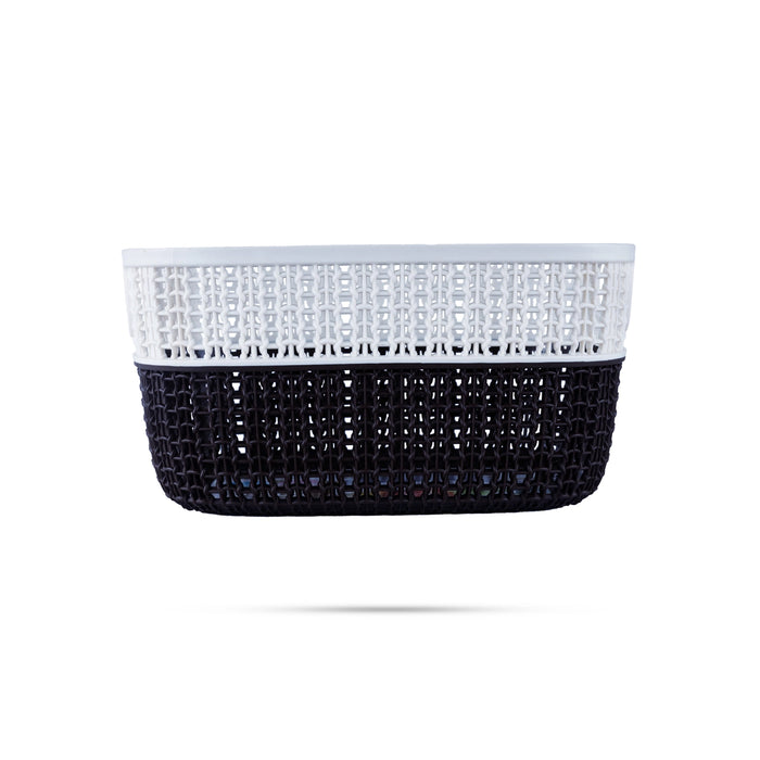 Kitchen Basket With Lid - 5 x 9.5 Inches | Rectangle Shape Storage Basket/ Plastic Basket for Home