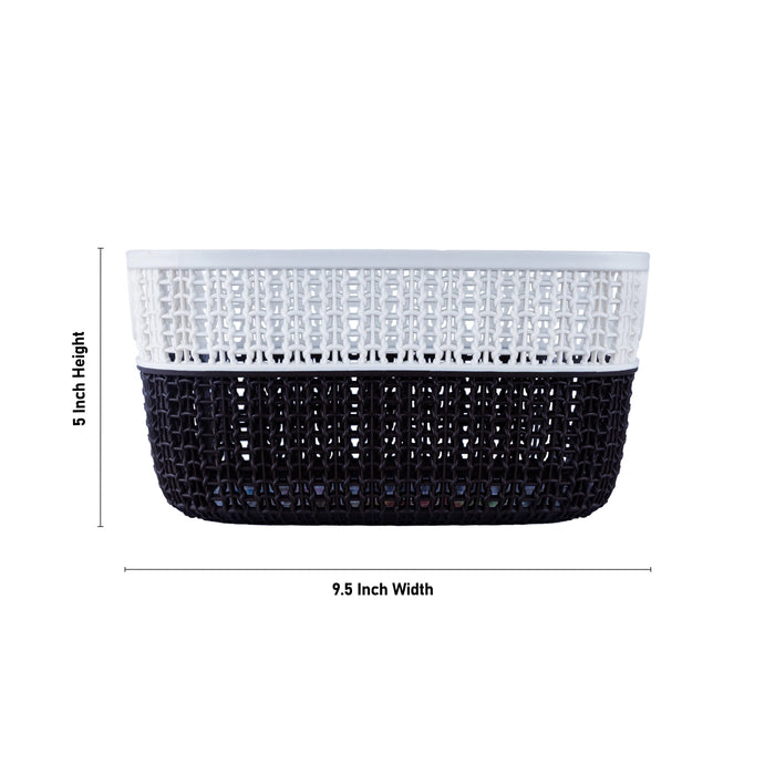 Kitchen Basket With Lid - 5 x 9.5 Inches | Rectangle Shape Storage Basket/ Plastic Basket for Home