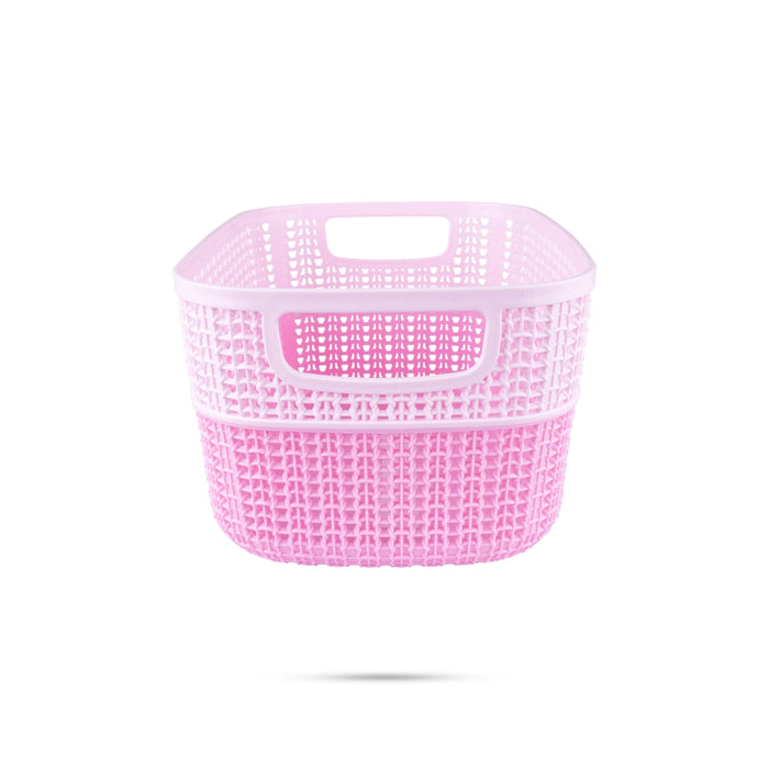 Kitchen Basket With Lid - 6 x 11 Inches | Rectangle Shape Storage Basket/ Plastic Basket for Home