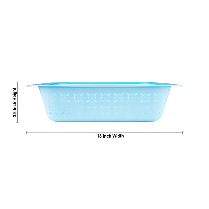 Storage Basket - 3.5 x 16 Inches | Plastic Basket/ Fruits Basket/ Kitchen Basket for Home