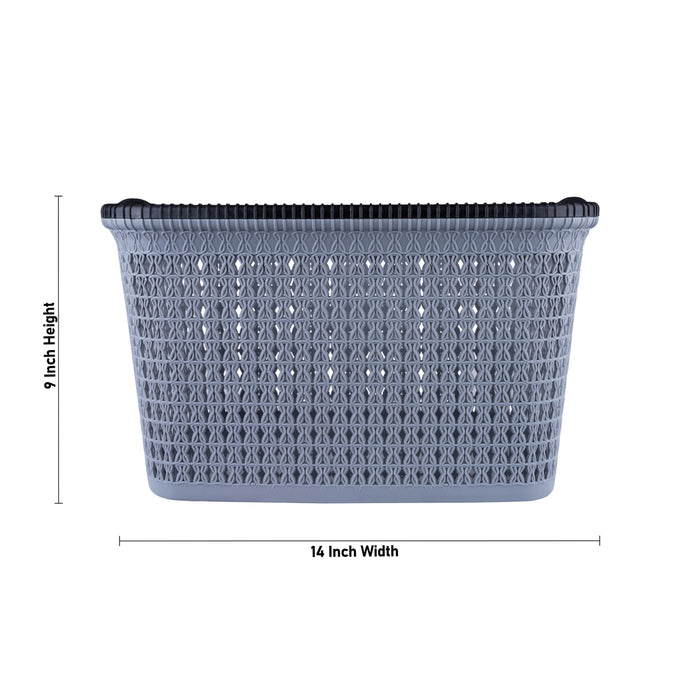 Storage Basket - 9 x 14 Inches | Plastic Basket/ Fruits Basket/ Marriott Basket/ Kitchen Basket for Home