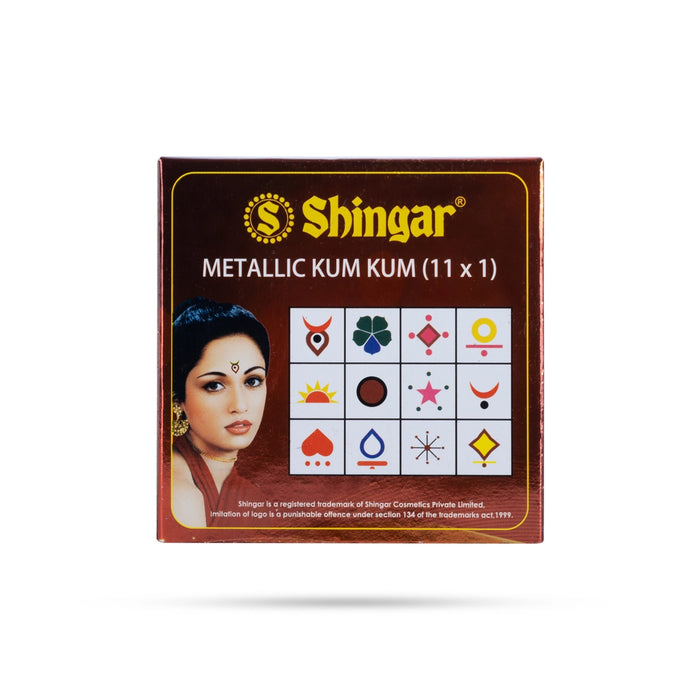 Metallic Kumkum - 11 x 1 - 17 Gms | Kumkum Set/ Multicolour Tilak Powder/ Kumkum For Women & Girls