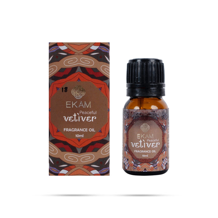 Ekam Fragrance Oil - 10 ml | Vetiver Perfumed Oil/ Scented Oil/ Home Diffuser Oil For Long Lasting Room Aroma - Room Freshener