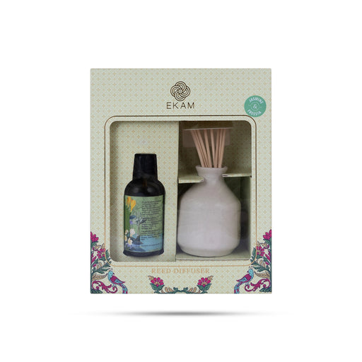 Reed Diffuser - 50ml | Jasmine & Freesia Oil Diffuser/Aroma Diffuser/Air Freshener For Pleasant Home Fragrance - Room Freshener