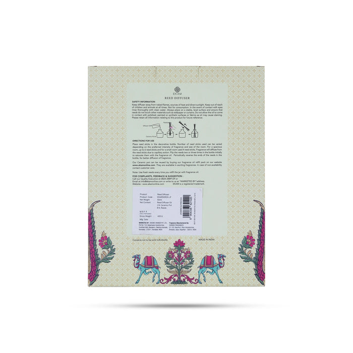 Reed Diffuser - 50ml | Jasmine & Freesia Oil Diffuser/Aroma Diffuser/Air Freshener For Pleasant Home Fragrance - Room Freshener