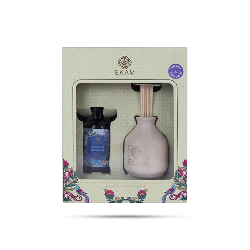 Reed Diffuser- 50ml | Lavender& Sandalwood Oil Diffuser/Aroma Diffuser/Air Freshener For Pleasant Home Fragrance - Room Freshener