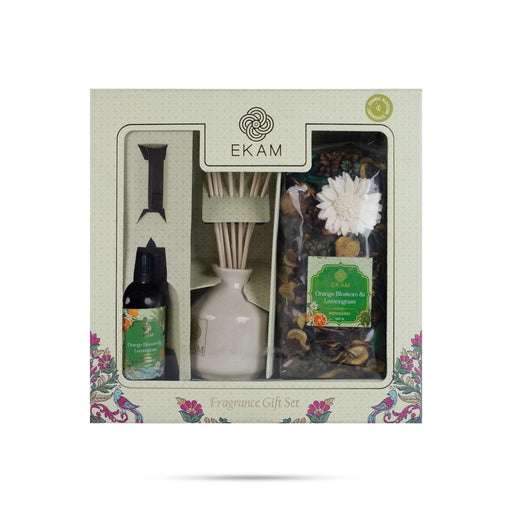 Home Fragrance Gift Set | Orange Blossom & Lemongrass Room Freshener/ Aroma Diffuser Oil For Gifting Delight - Room Freshener