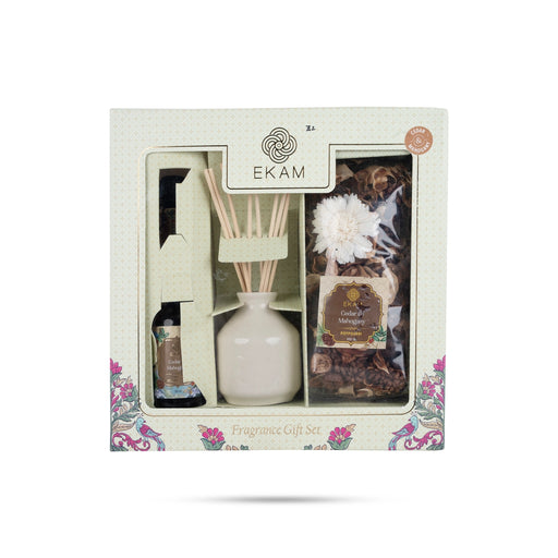 Home Fragrance Gift Set | Cedar & Mahogany Room Freshener/Perfumed Oil/ Aroma Diffuser Oil For Gifting Delight - Room Freshener