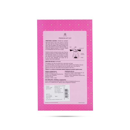 Home Fragrance Premium Gift Set | Orange Blossom&Lemongrass Reed Diffuser/Candle/Ceramic Oil Warmer Pot For Gifting - Room Freshener