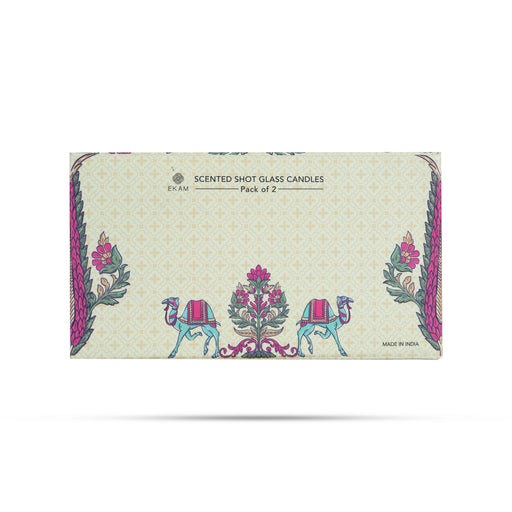 Scented Candle Jar Pack | 2 Pcs/ Cedar & Mahogany,Lemongrass & Orange Blossom Shot Glass Candle For Home Aroma - Candles