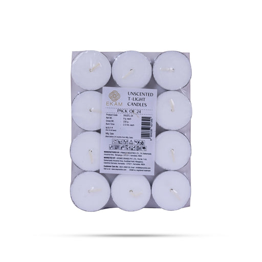 Unscented T Light Candle Set - Pack Of 24 | Tea Light Candle/ Unscented Candles For Events & Festive Décor - Candles