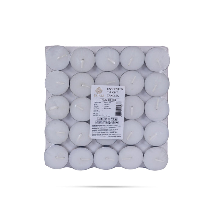 Unscented T Light Candle Set - Pack Of 100 | Tea Light Candle/ Unscented Candles For Events & Festive Decor - Candles