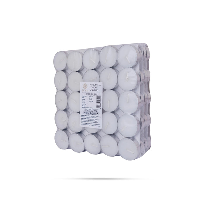 Unscented T Light Candle Set - Pack Of 100 | Tea Light Candle/ Unscented Candles For Events & Festive Decor - Candles