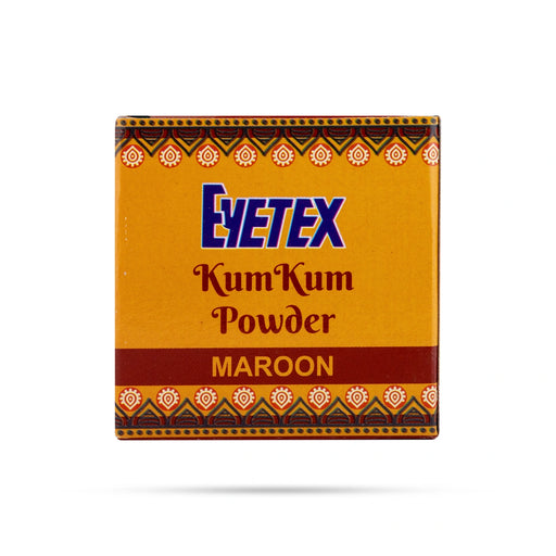 Eyetex Kumkum Powder - 8 Gms | Maroon Kungumam Powder/ Sindoor / Kumkuma Thool for Pooja - Cosmetics