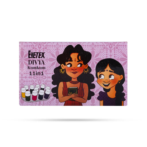 Eyetex Divya Kumkum | 11 In 1 Multi Color Forehead Mark / Color Sandhu Pottu For Daily Use - Cosmetics