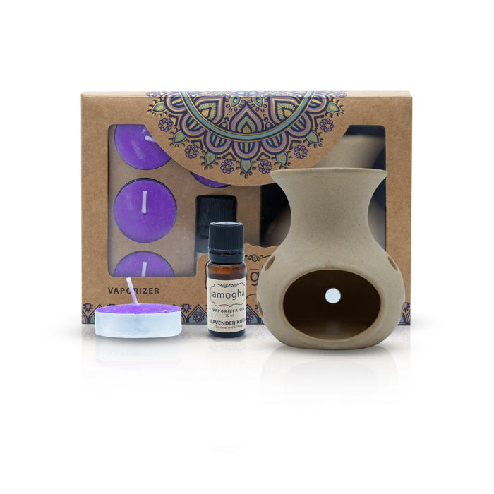 Amogha Lavender Khus Fragrance Vaporizer Oil | Iris Home Fragrances/Ceramic Pot/Scented Candle For Home Ambience - Room Freshener