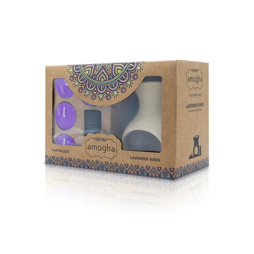 Amogha Lavender Khus Fragrance Vaporizer Oil | Iris Home Fragrances/Ceramic Pot/Scented Candle For Home Ambience - Room Freshener