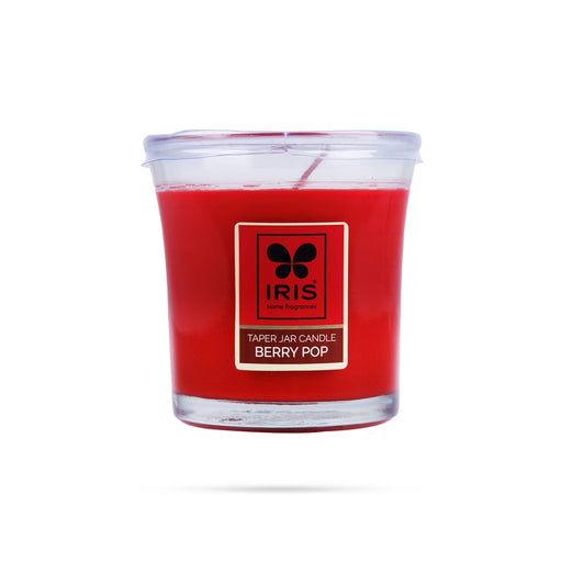 Berry Pop Taper Jar Candle - 110 Gms | Iris Home Fragrances/ Iris Room Fragrance/ Shot Glass Candle for Home - Candles