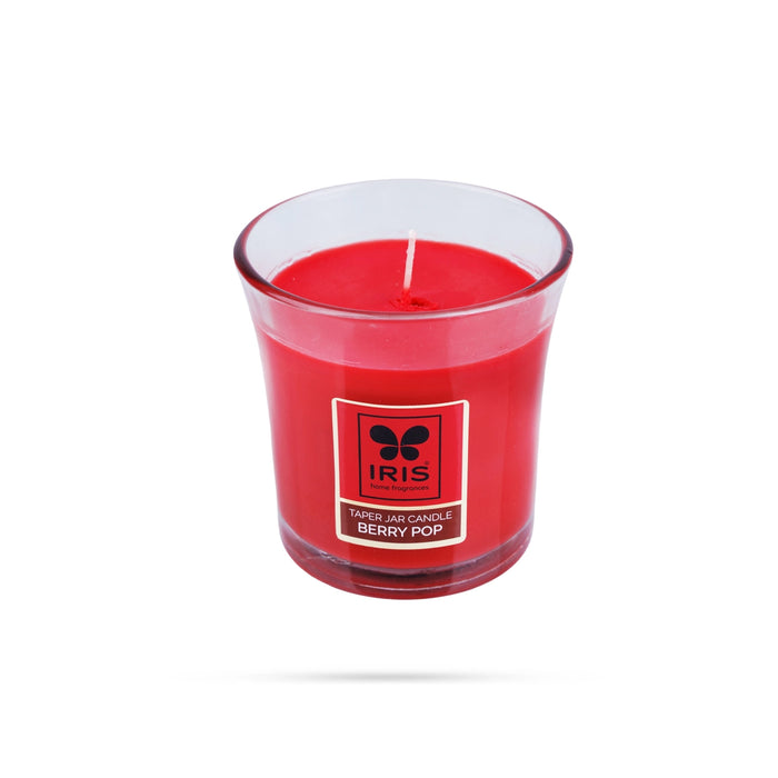 Berry Pop Taper Jar Candle - 110 Gms | Iris Home Fragrances/ Iris Room Fragrance/ Shot Glass Candle for Home - Candles