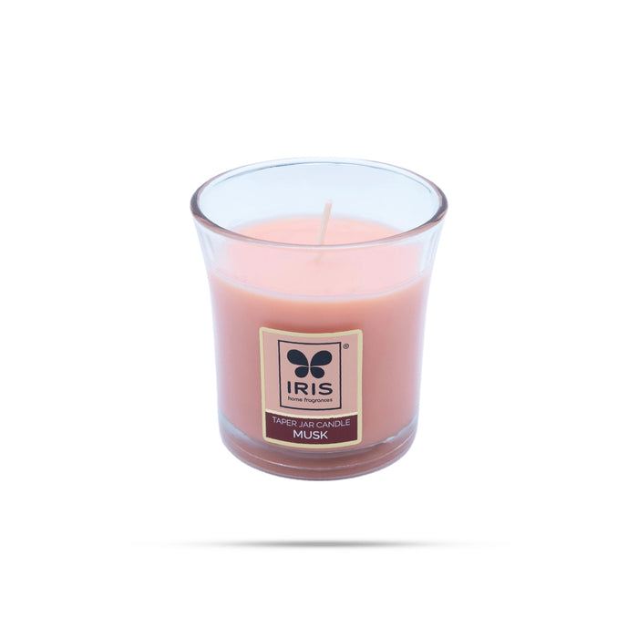 Musk Taper Candle Jar - 110 Gms | Iris Home Fragrances/ Iris Room Fragrance/ Shot Glass Candle Jar for Home - Candles