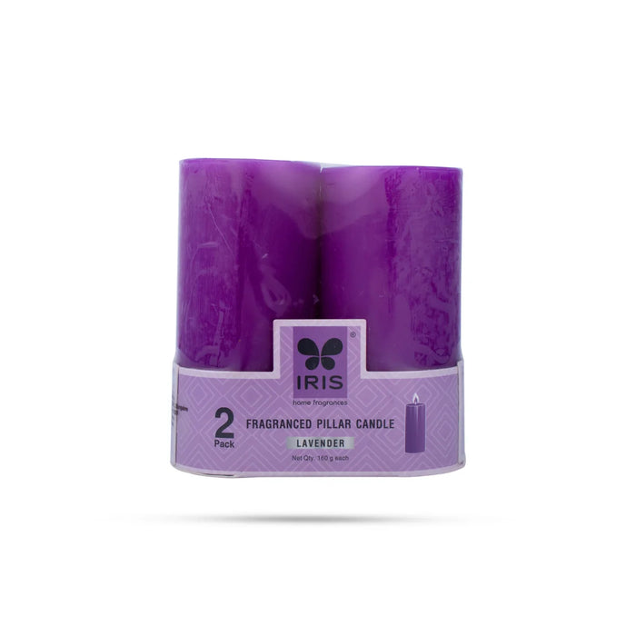 IN 8150 2 Pillar Candle - Lavender - 330 Gms