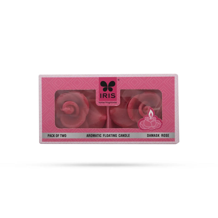 Iris Fragranced Pillar Candle - Damask Rose | 2 Pcs - Candles