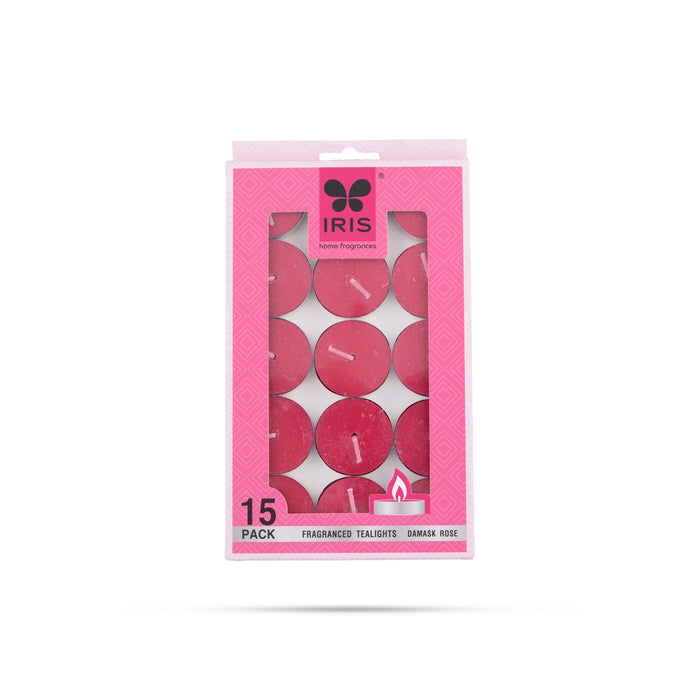 Fragranced Tealights - Damask Rose | 15 Pcs/ Iris Home Fragrances - Candles