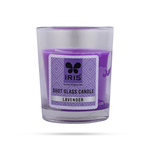 Lavender Fragrance Candle - 40 Gms | Iris Home Fragrances Shot Glass Candle for Home Decor - Candles