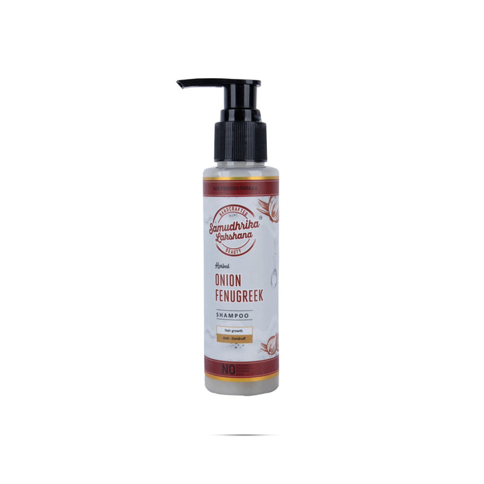 Samudhrika Lakshana Herbal Onion Fenugreek Shampoo - 120 ml | Herbal Shampoo/ Onion Shampoo for Hair Growth - Hair Oil & Shampoo