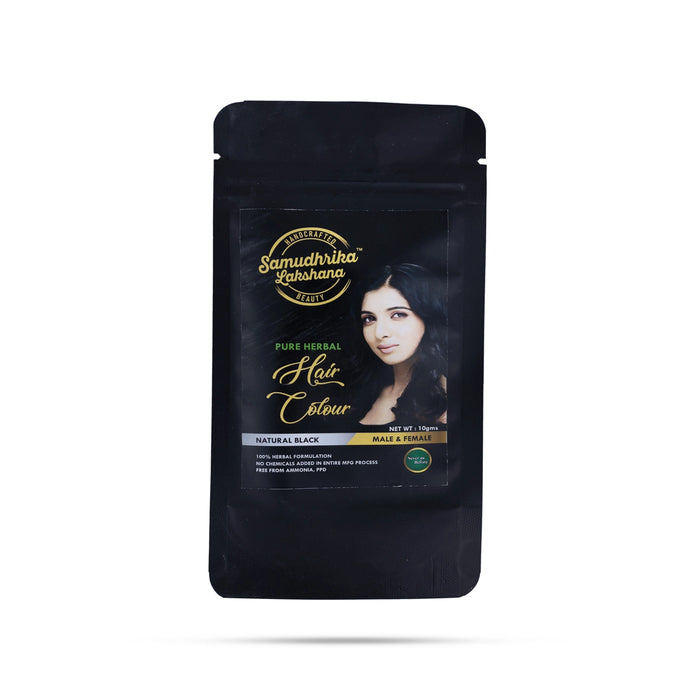 Samudhrika Lakshana Natural Hair Color Powder - 10 Gms | Hair Blackening Powder/Herbal Hair Care for Men &Women - Hair Oil & Shampoo