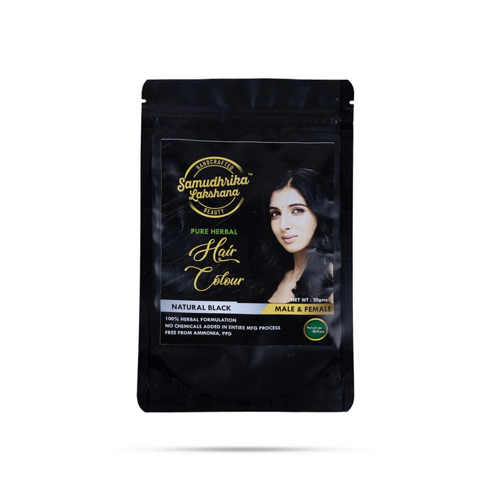 Samudhrika Lakshana Natural Hair Color Powder - 20 Gms | Hair Blackening Powder/Herbal Hair Care for Men &Women - Hair Oil & Shampoo