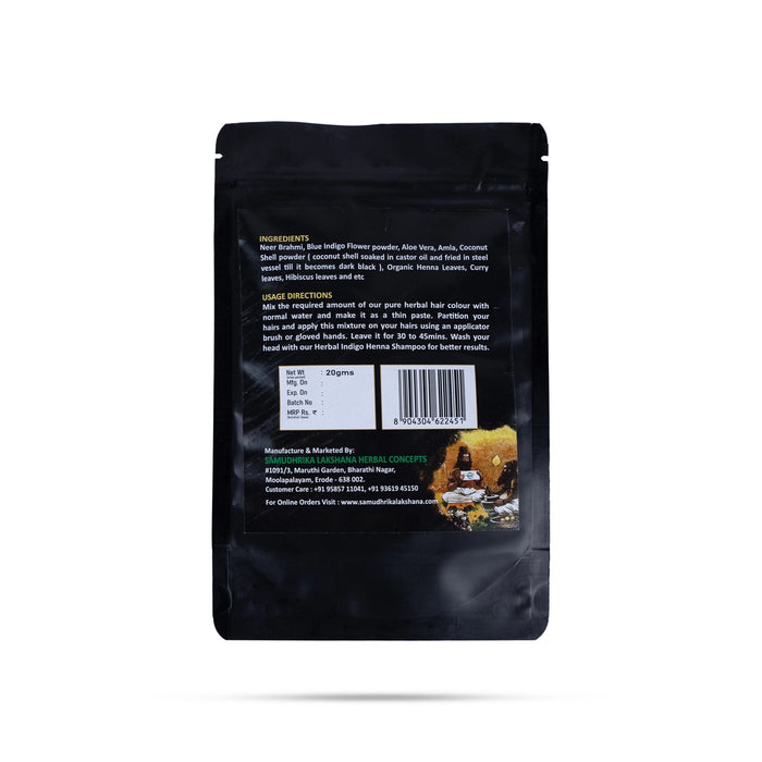 Samudhrika Lakshana Natural Hair Color Powder - 20 Gms | Hair Blackening Powder/Herbal Hair Care for Men &Women - Hair Oil & Shampoo