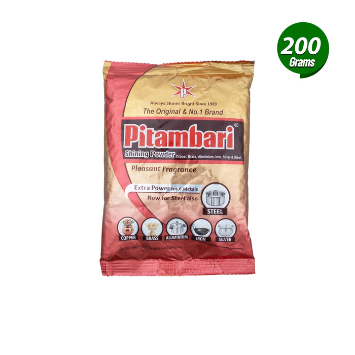 Pitambari Shining - Copper & Brass - 200 Gms | Cleaning Powder/ Puja Cleaning Powder for Vessel