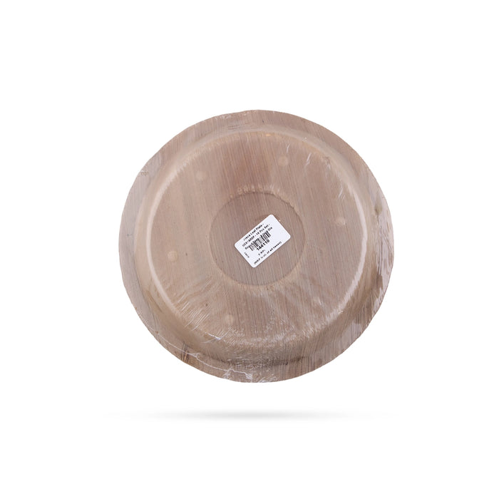 Areca Leaf Plate Set - 8 Inches | 10 Pcs/ Round Shape Areca Palm Plates/ Disposable Plate for Temple/ 400 Gms