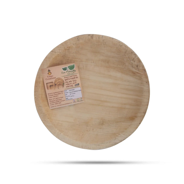 Areca Leaf Plate - UC07ARSP - 10 Pcs Set - Round Shallow - 7 Inch dia