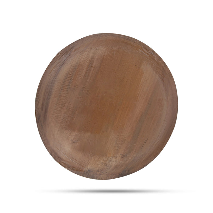 Areca Leaf Plates Set - 12 Inches | 10 Pcs/ Round Palm Leaf Plate/ Double Layer Disposable Plates for Temple - Eco Friendly Plates & Cups