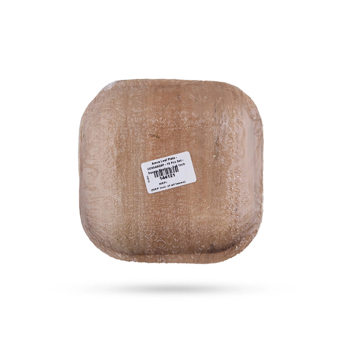 Areca Leaf Plate Set - 5 x 5 Inches | 10 Pcs/ Square Shape Areca Palm Plates/ Disposable Plate/ 150 Gms - Eco Friendly Plates & Cups