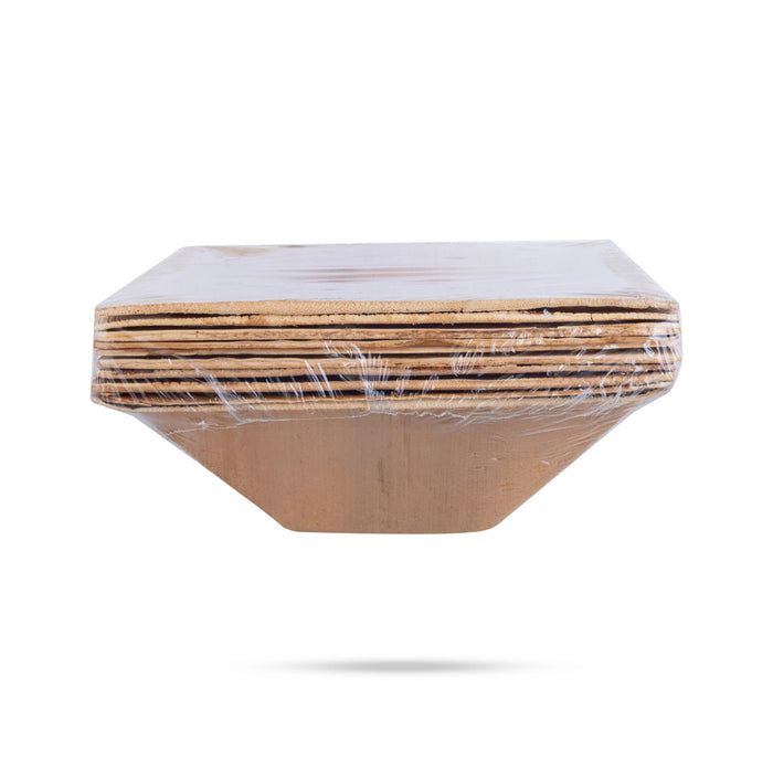 Areca Leaf Cup Set - 6.2 Inches | 10 Pcs/ Disposable Cup/ Pyramid Shape Disposable Bowl/ Areca Bowl