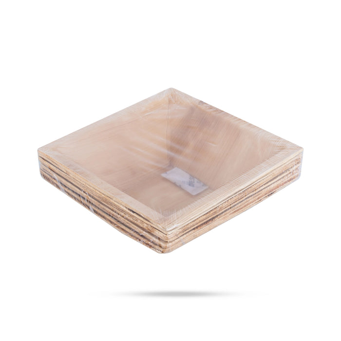 Areca Leaf Cup Set - 6.2 Inches | 10 Pcs/ Disposable Cup/ Pyramid Shape Disposable Bowl/ Areca Bowl