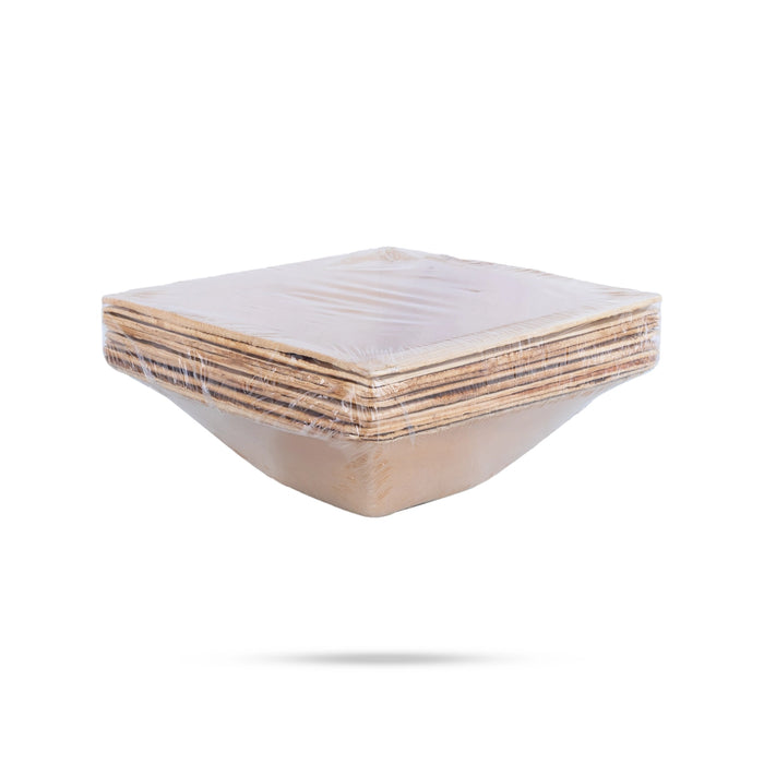 Areca Leaf Cup Set - 6.2 Inches | 10 Pcs/ Disposable Cup/ Pyramid Shape Disposable Bowl/ Areca Bowl