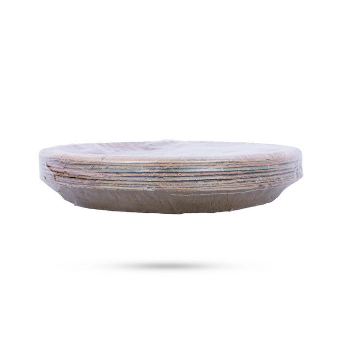 Areca Leaf Plate Set - 14 Inches | 10 Pcs/ Round Shape Areca Palm Plates/ Double Layer Disposable Plate/ 53 Gms - Eco Friendly Plates & Cups