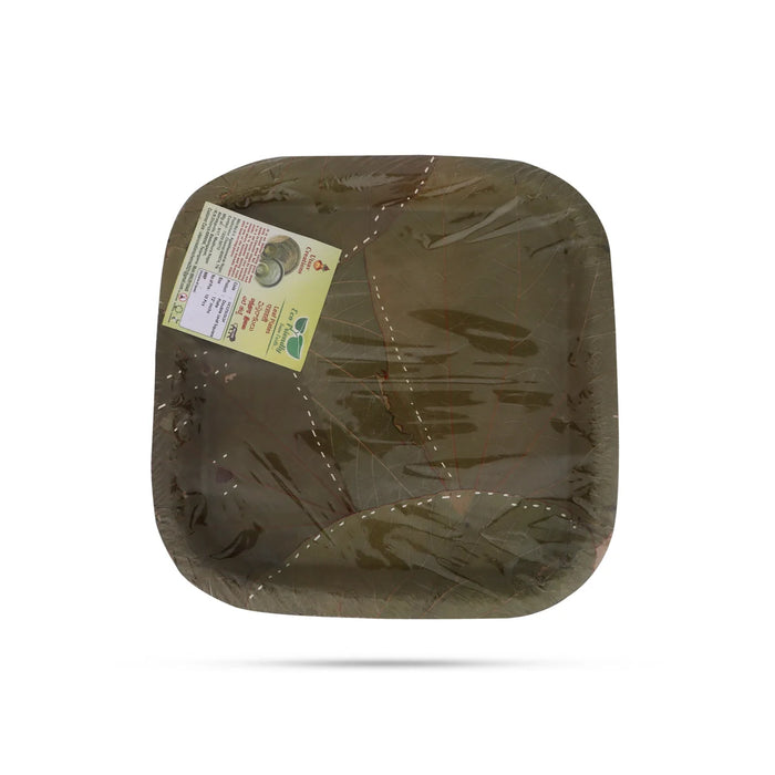 Leaf Plate Double Layer - 10 Pcs Set - Square - 12x12 Inch - Eco Friendly Plates & Cups
