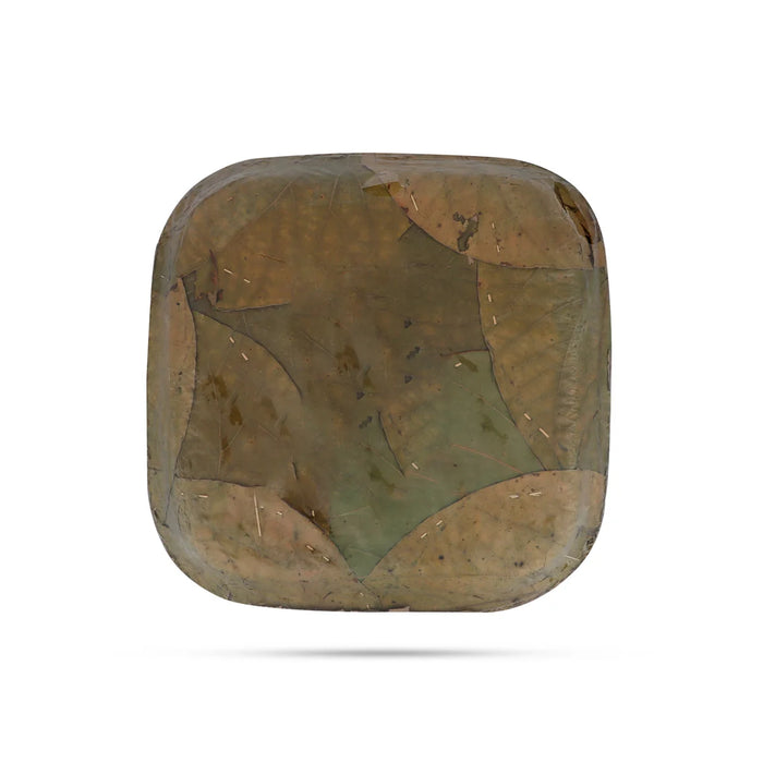 Leaf Plate Double Layer - 10 Pcs Set - Square - 12x12 Inch - Eco Friendly Plates & Cups